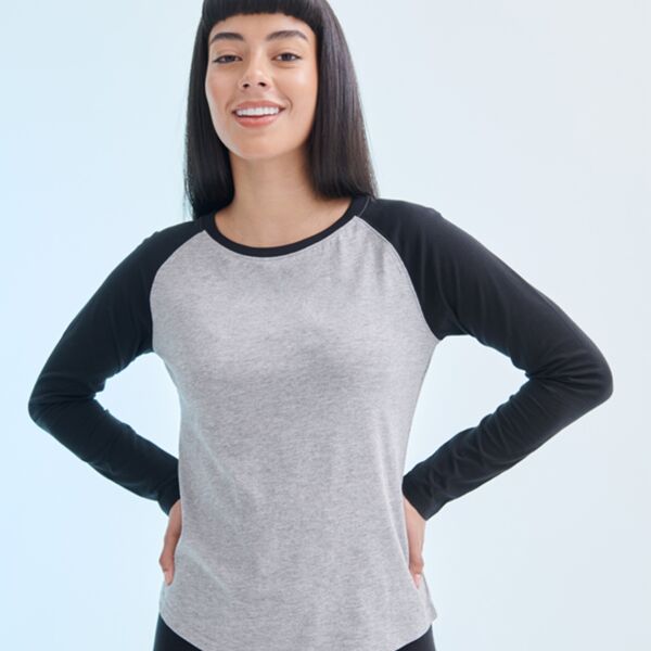 SF Ladies Long Sleeve Baseball T-Shirt Thumbnail